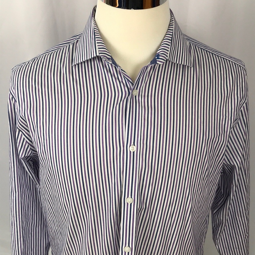 🔵 Vince Camuto slim fit button down striped shirt